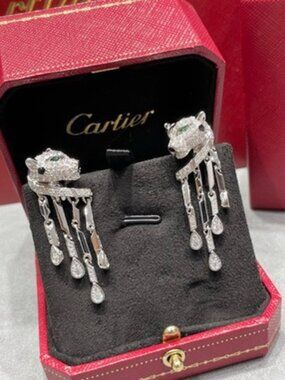 Cartier's Panther Motif Tassel Drop Earrings